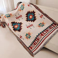 Aztec Fringe Woven Throw Blanket