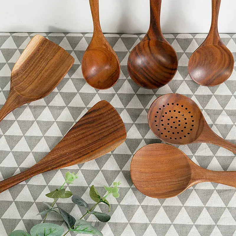 Teak Wooden Kitchen Utensils Set (6 Pcs)