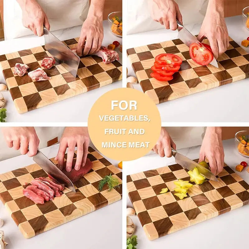 Checkered Wood Cutting Board