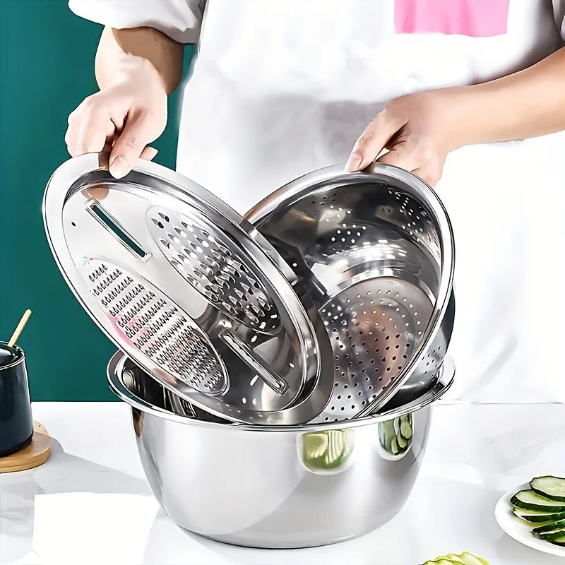 Stainless Slicer Bowl Set (3 Pcs)
