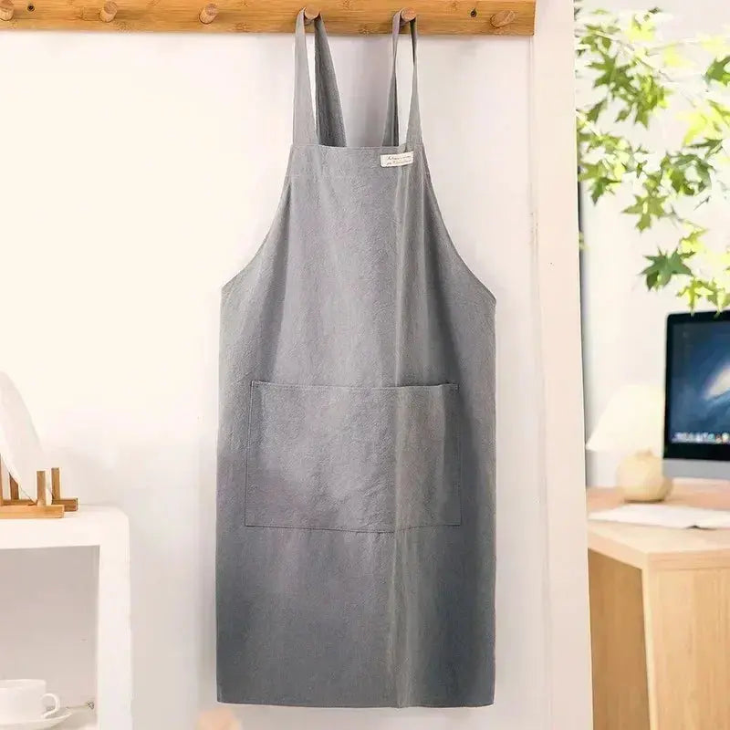 Cross Back Cotton Linen Apron