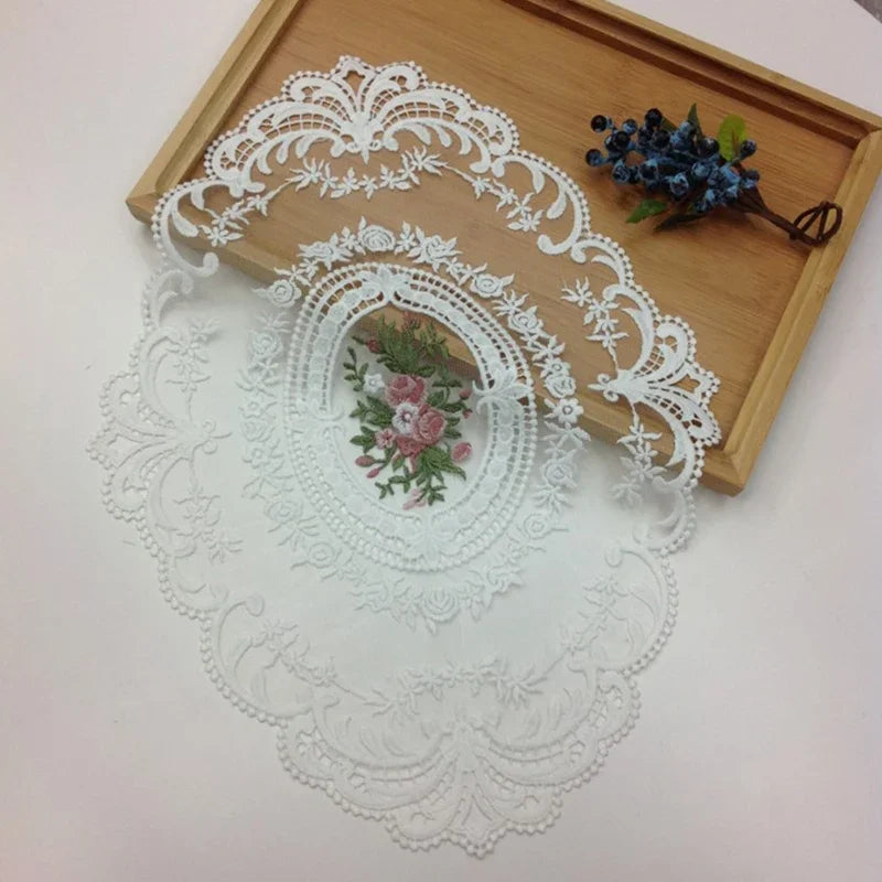 Embroidered Lace Table Mat (2 Pcs)