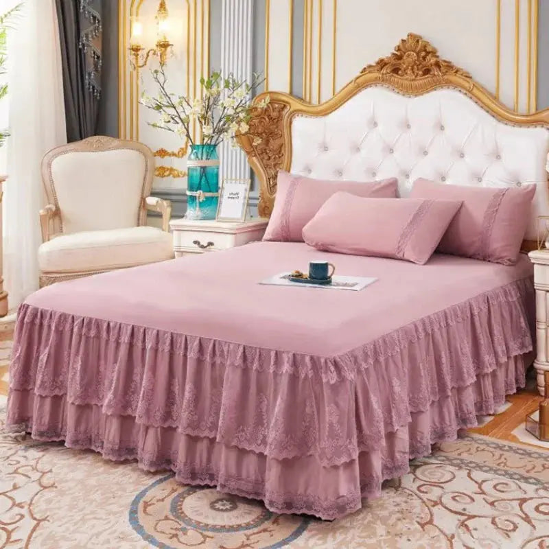 Three-Layer Lace Bed Skirt