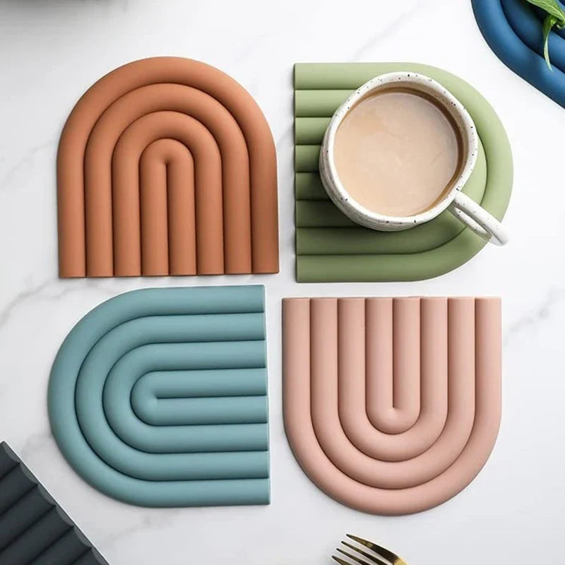 Rainbow Silicone Trivets (2 Pcs)