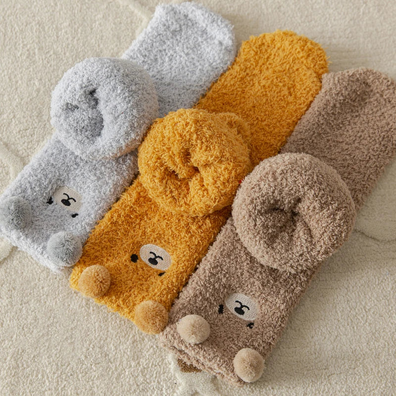 Teddy Bear Fuzzy Socks (2 Pairs)