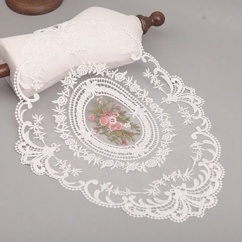 Embroidered Lace Table Mat (2 Pcs)