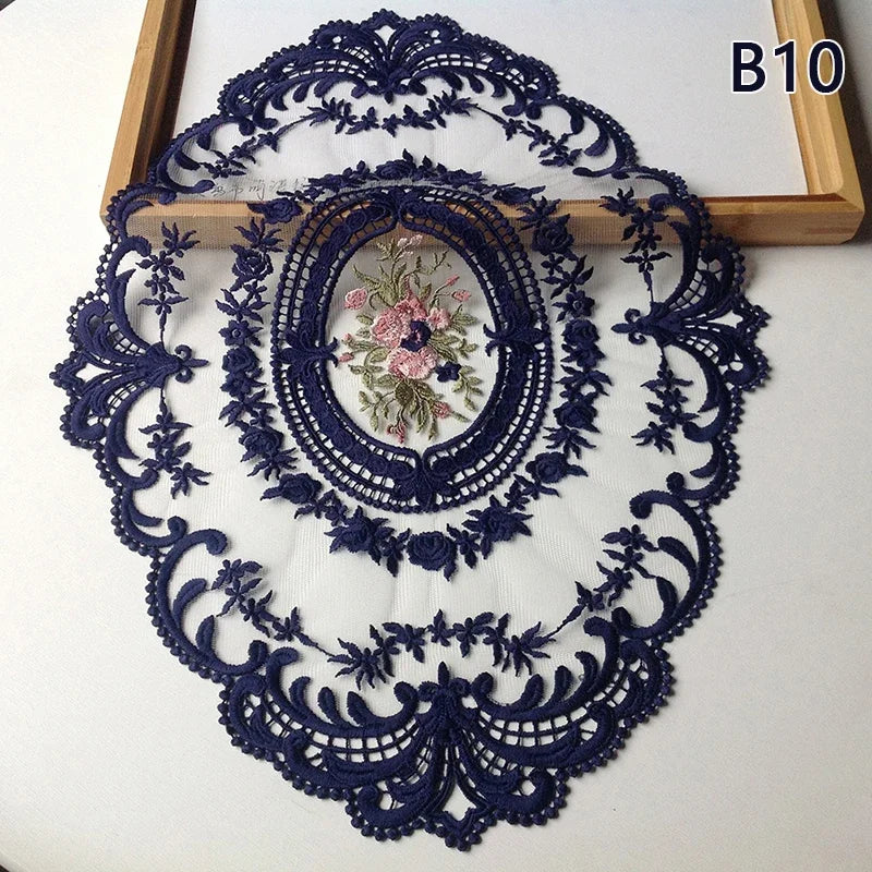 Embroidered Lace Table Mat (2 Pcs)