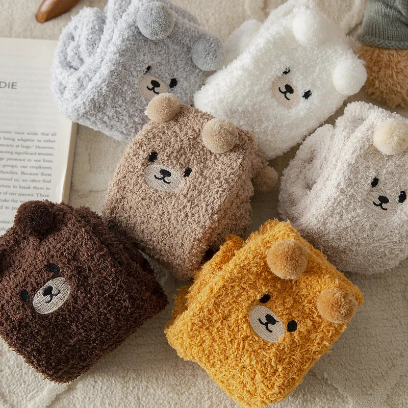 Teddy Bear Fuzzy Socks (2 Pairs)