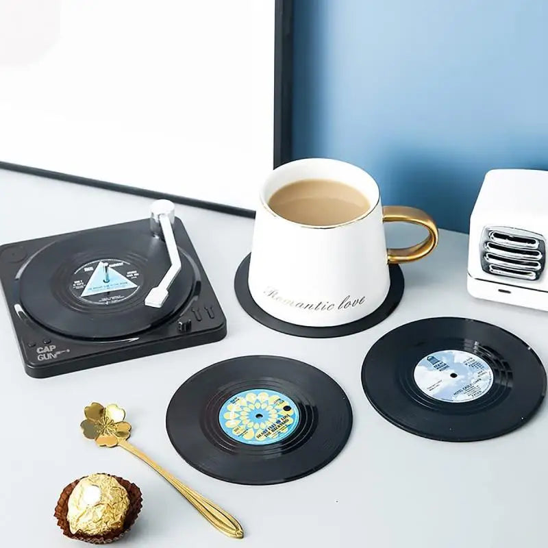 Vinyl Record Coasters (6 Pcs)