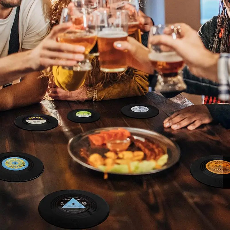 Vinyl Record Coasters (6 Pcs)
