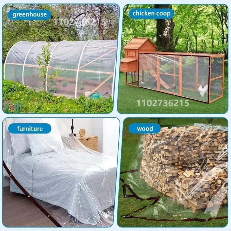 Clear Waterproof Tarp Sheet with Grommets