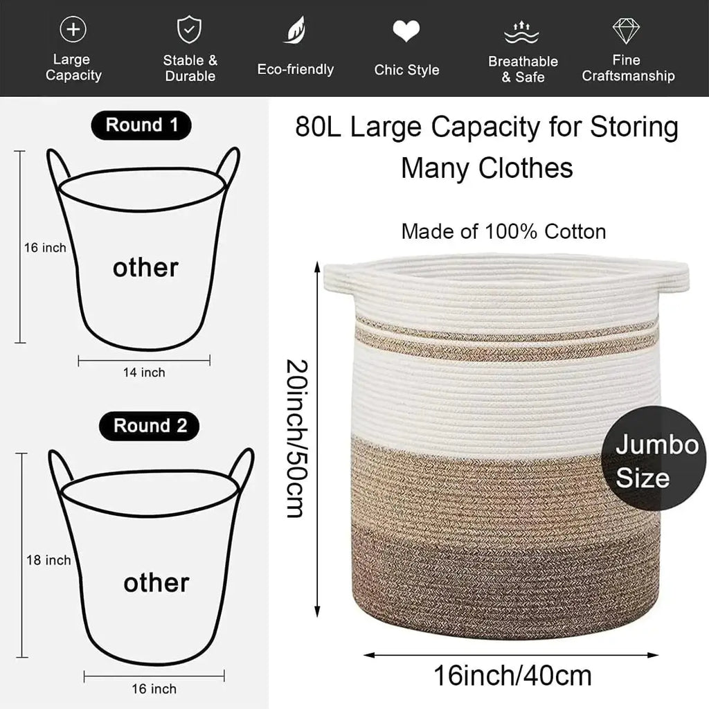 Woven Laundry Storage Basket