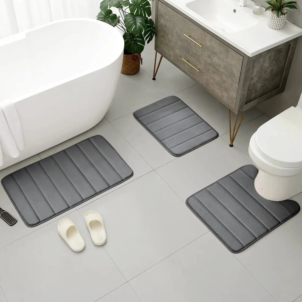 Memory Foam Bathroom Rug Set