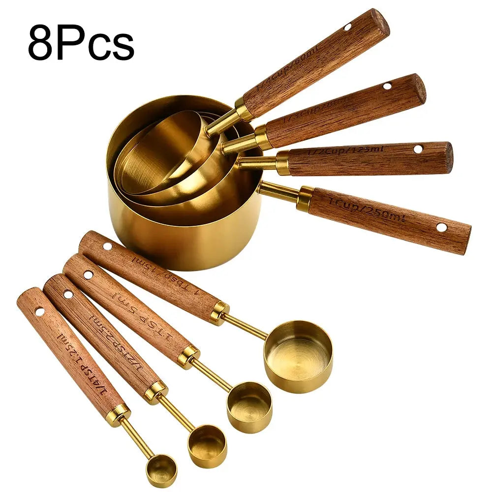 Gold Measuring Cups and Spoons Set