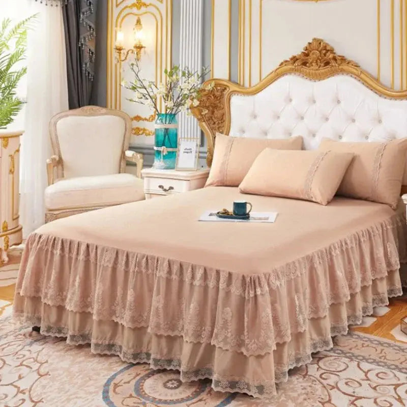 Three-Layer Lace Bed Skirt
