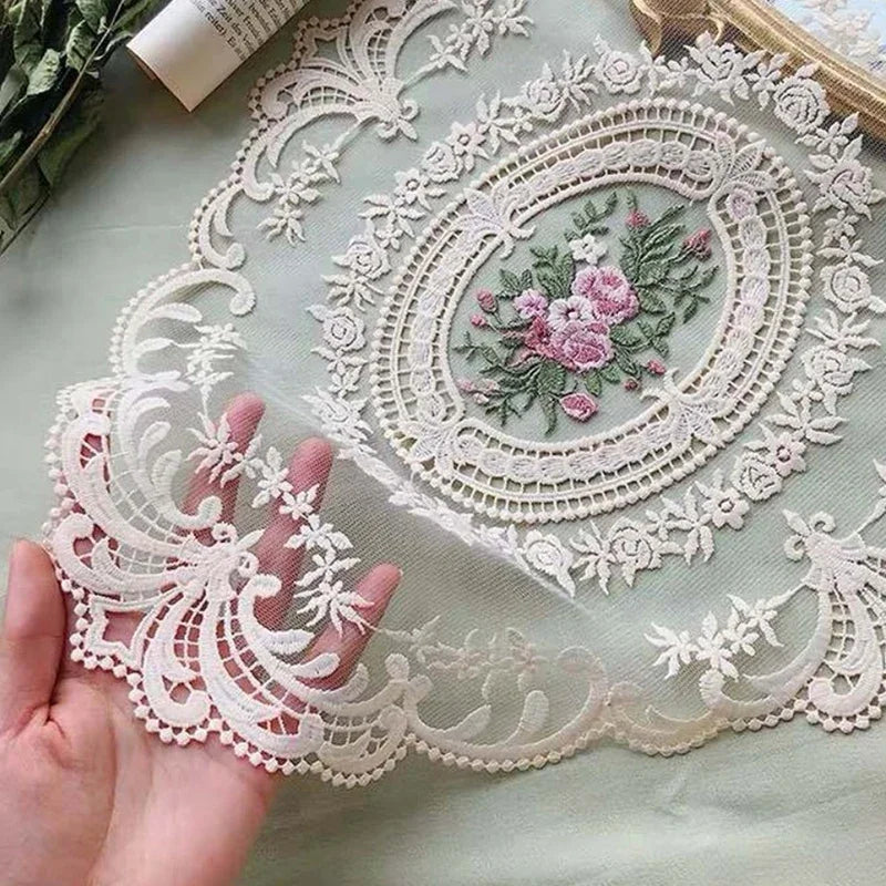 Embroidered Lace Table Mat (2 Pcs)