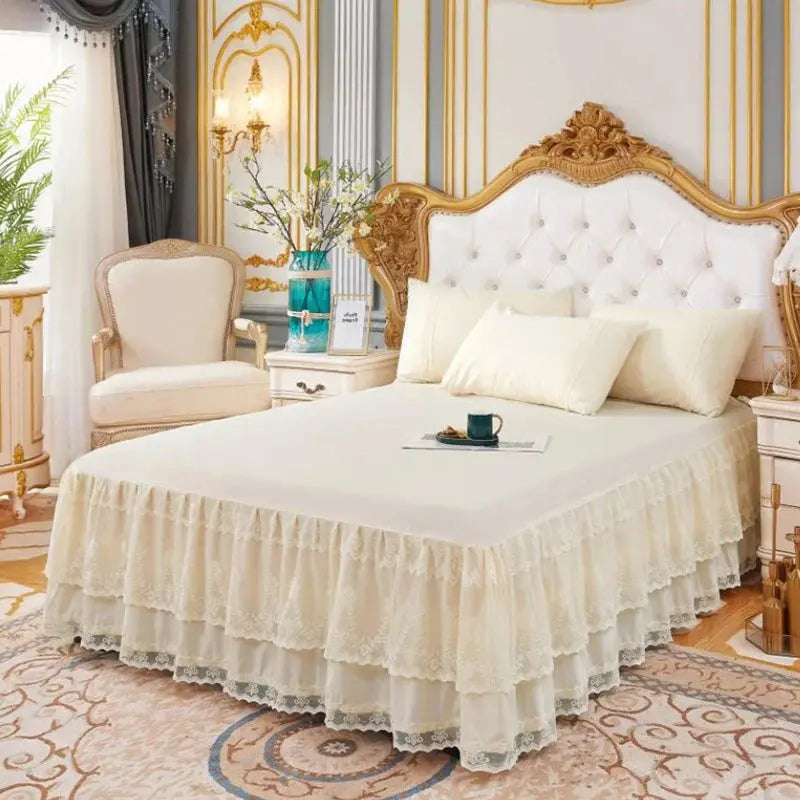 Three-Layer Lace Bed Skirt