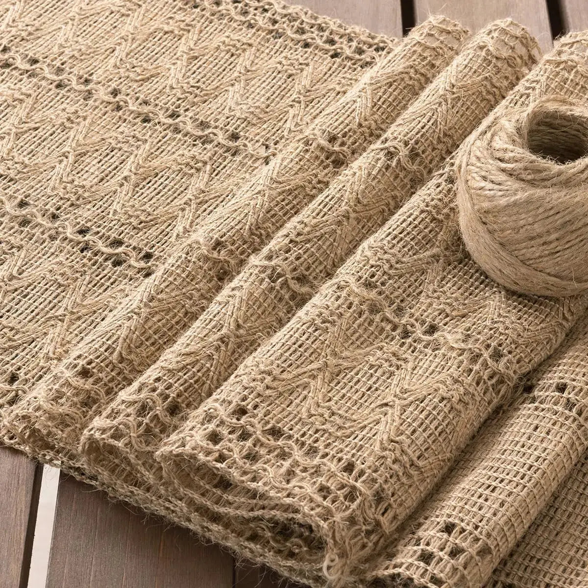 Macrame Burlap Table Runner