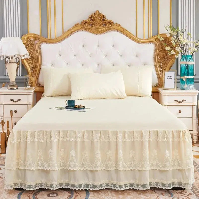 Three-Layer Lace Bed Skirt