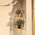 Wooden Triangle Corner Wall Shelf