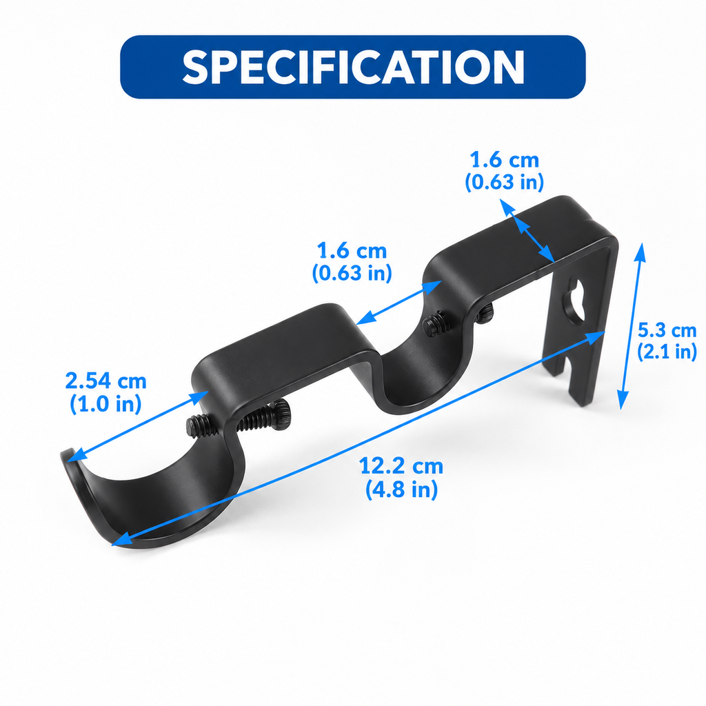 Double Curtain Rod Bracket (2 Pcs)