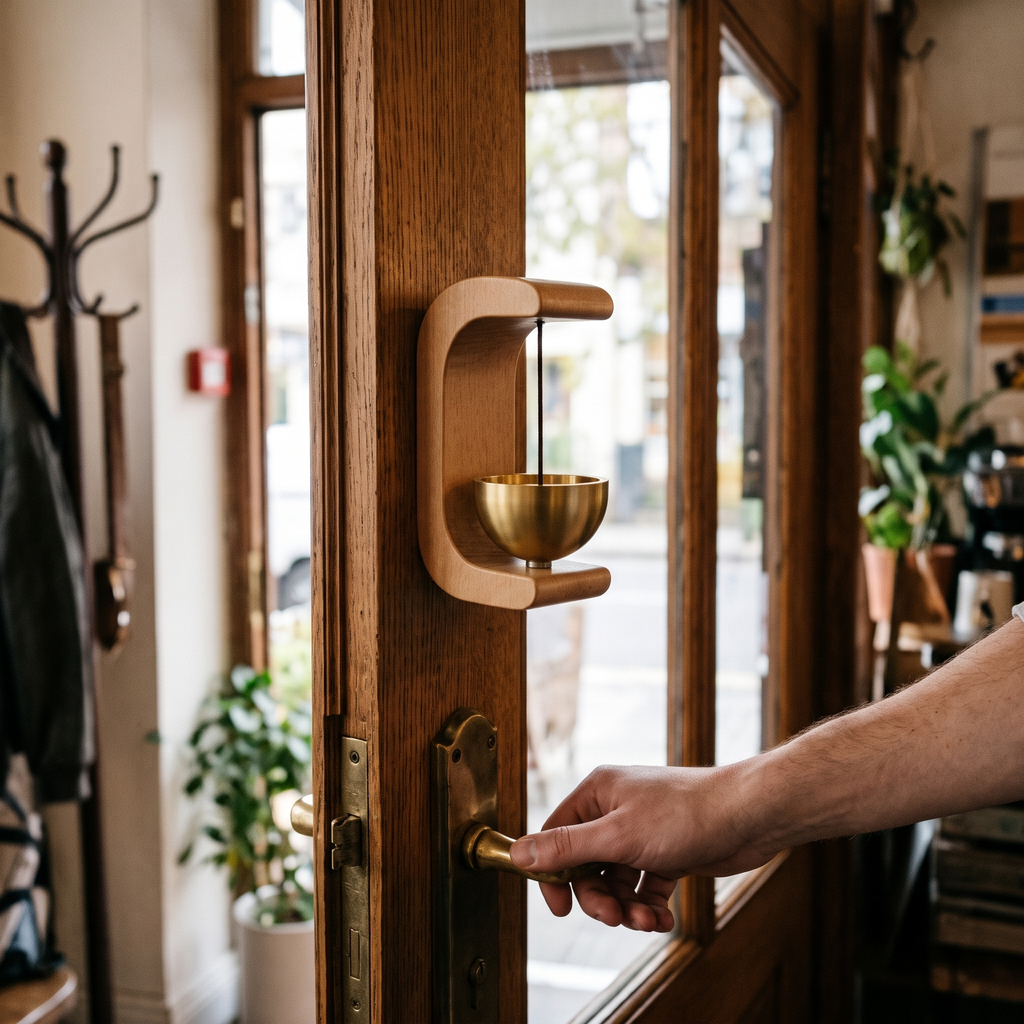 Wooden Door Chime in use