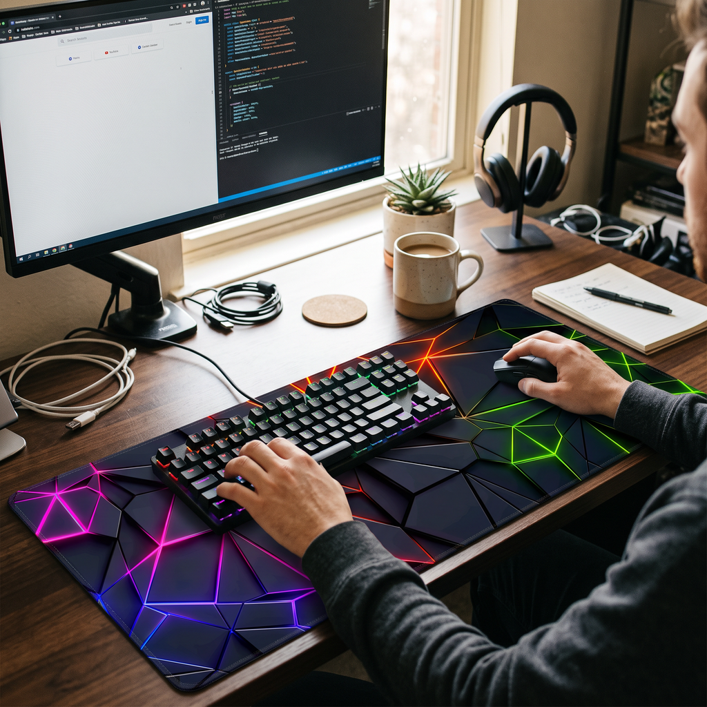 Extended Mouse Pad in use