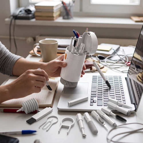 Electronics Cleaning Kit in use