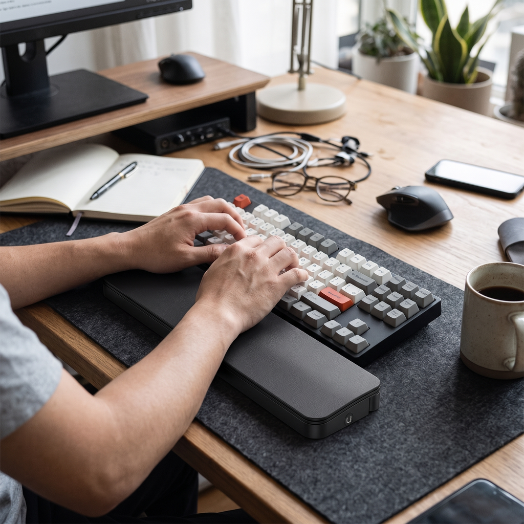 Cleaning Wrist Rest in use