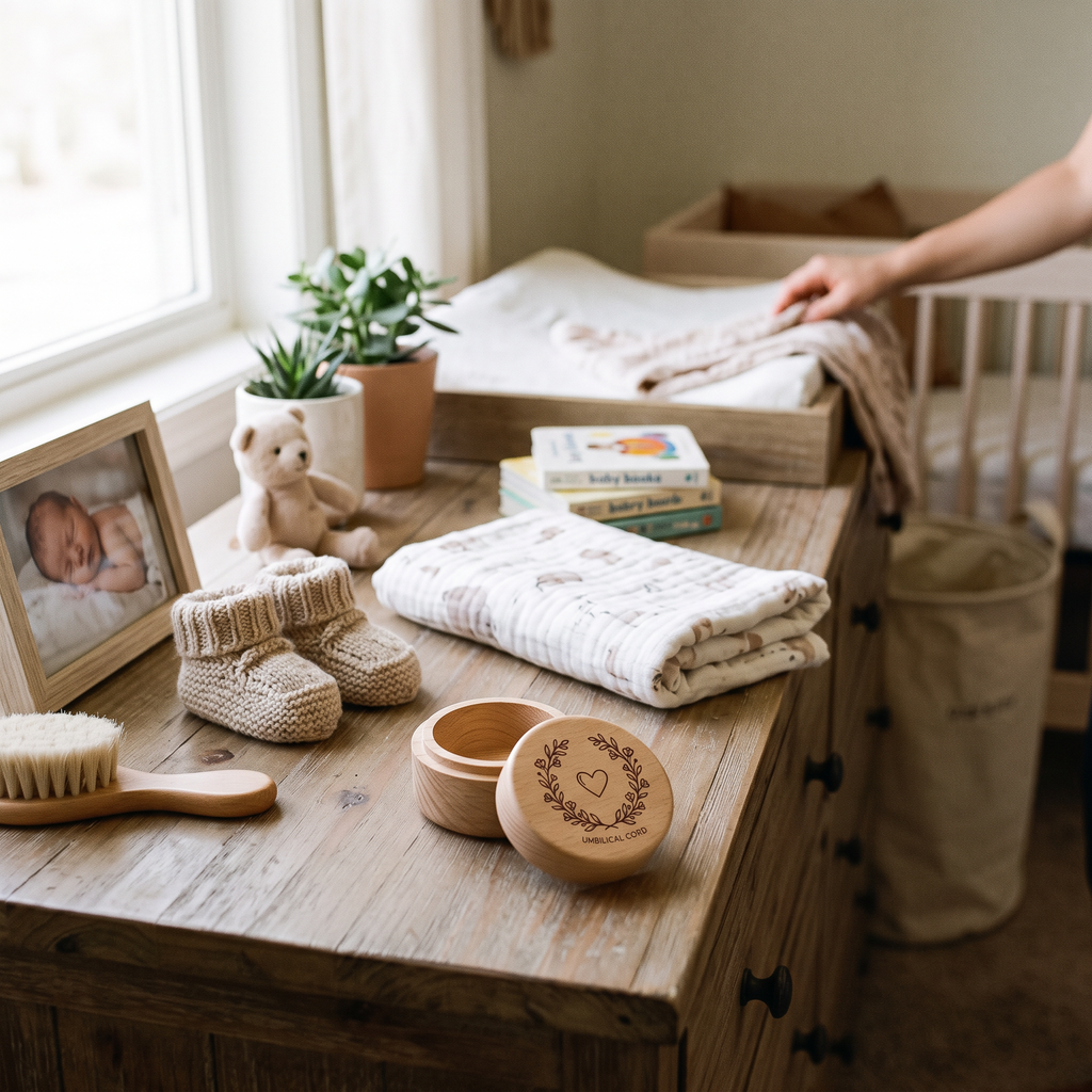 Newborn Keepsake Box in use
