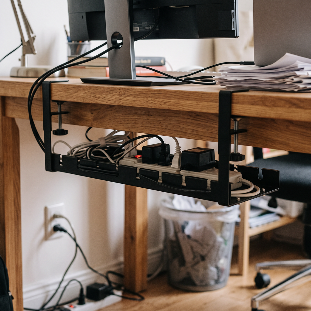 Extendable Cable Tray in use