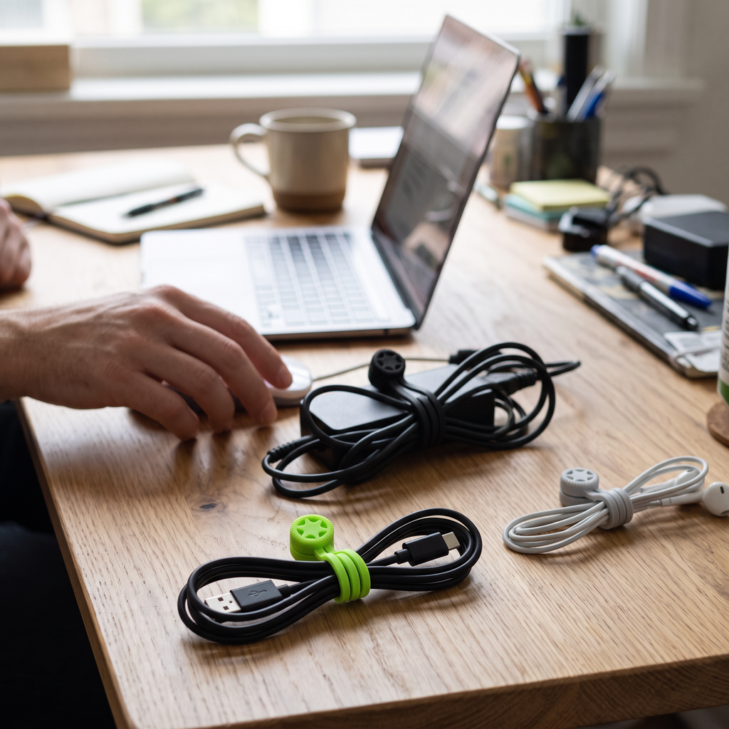 Magnetic Cable Ties in use