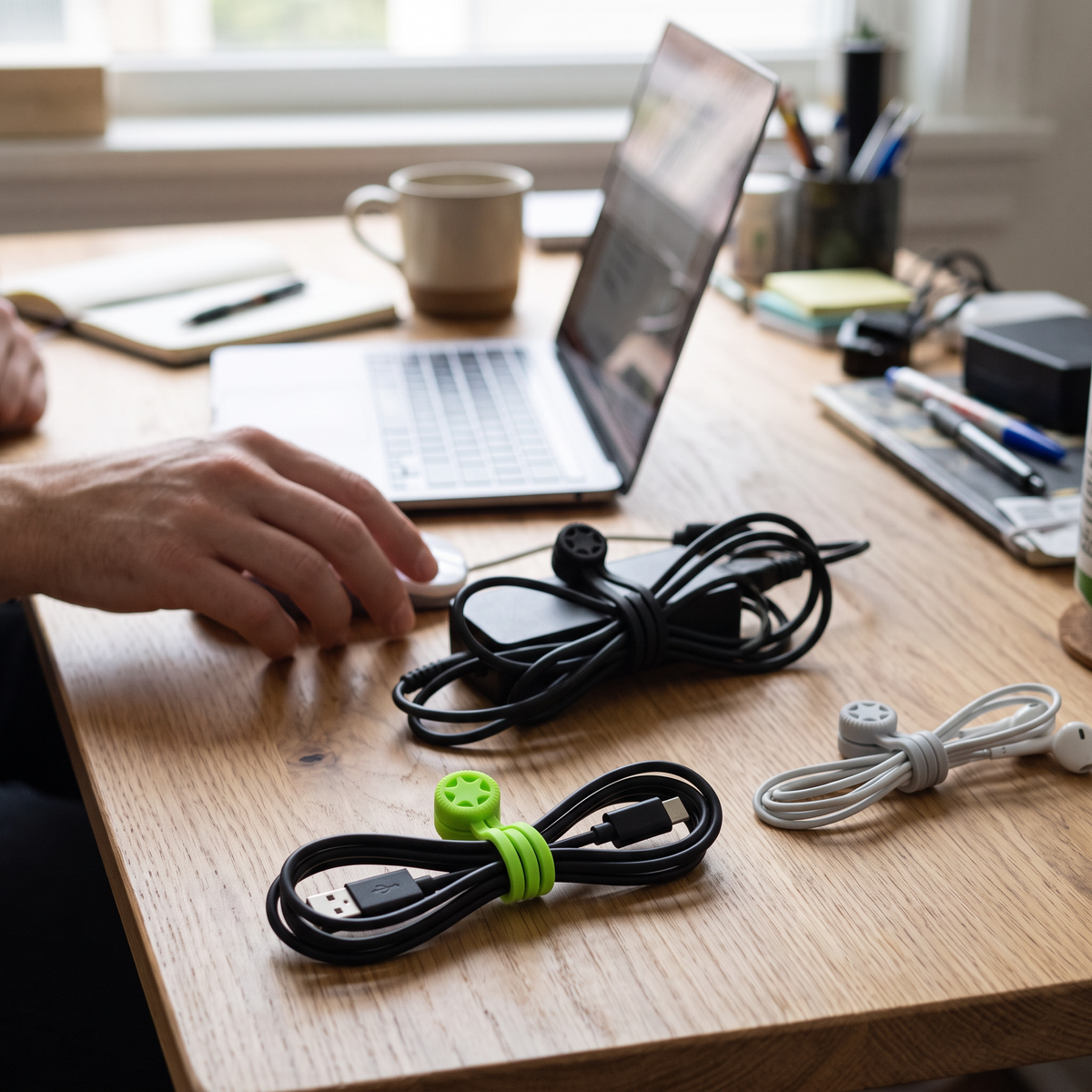 Magnetic Cable Ties in use