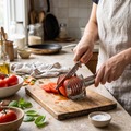 Stainless Steel Fruit Slicer in use