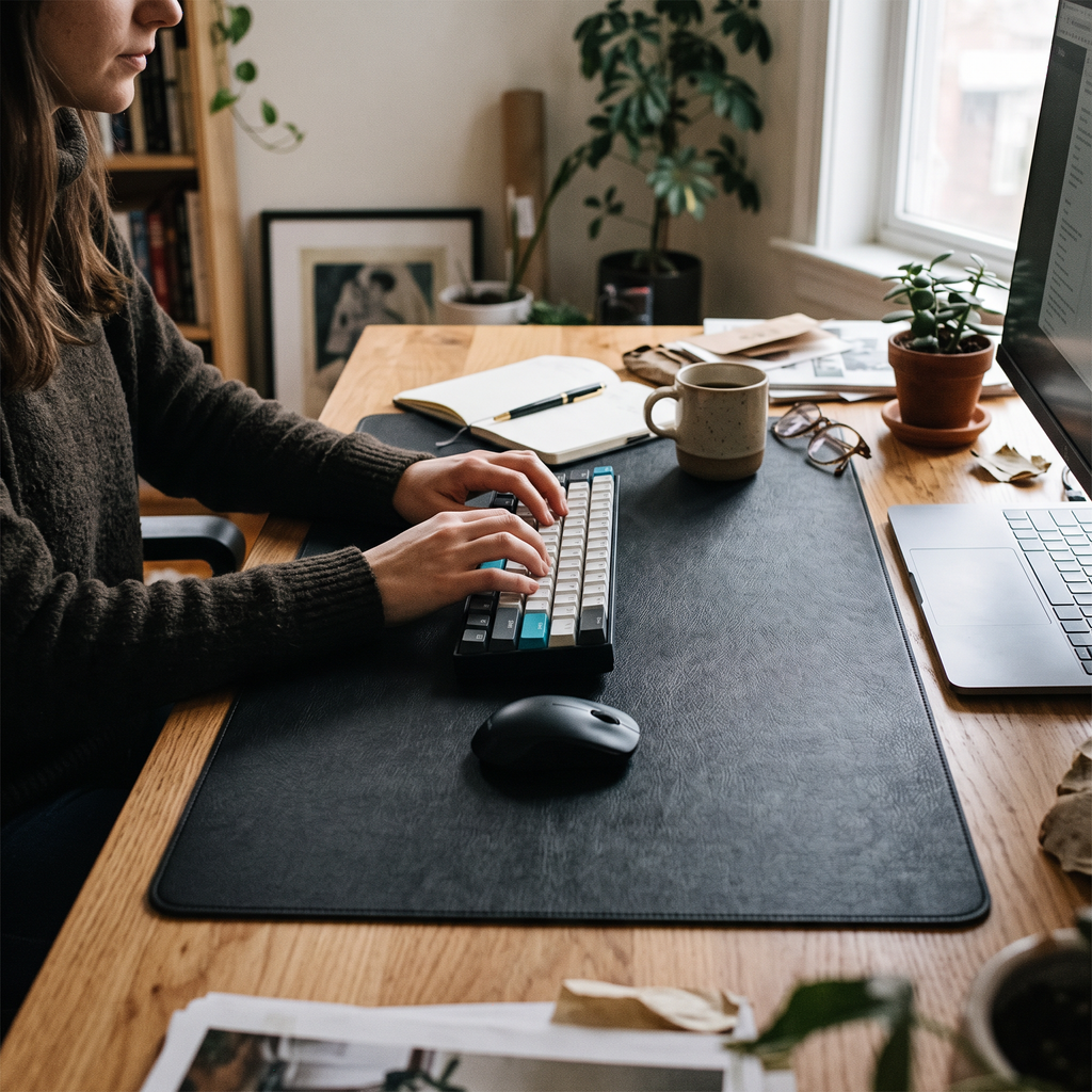 PU Desk Pad in use