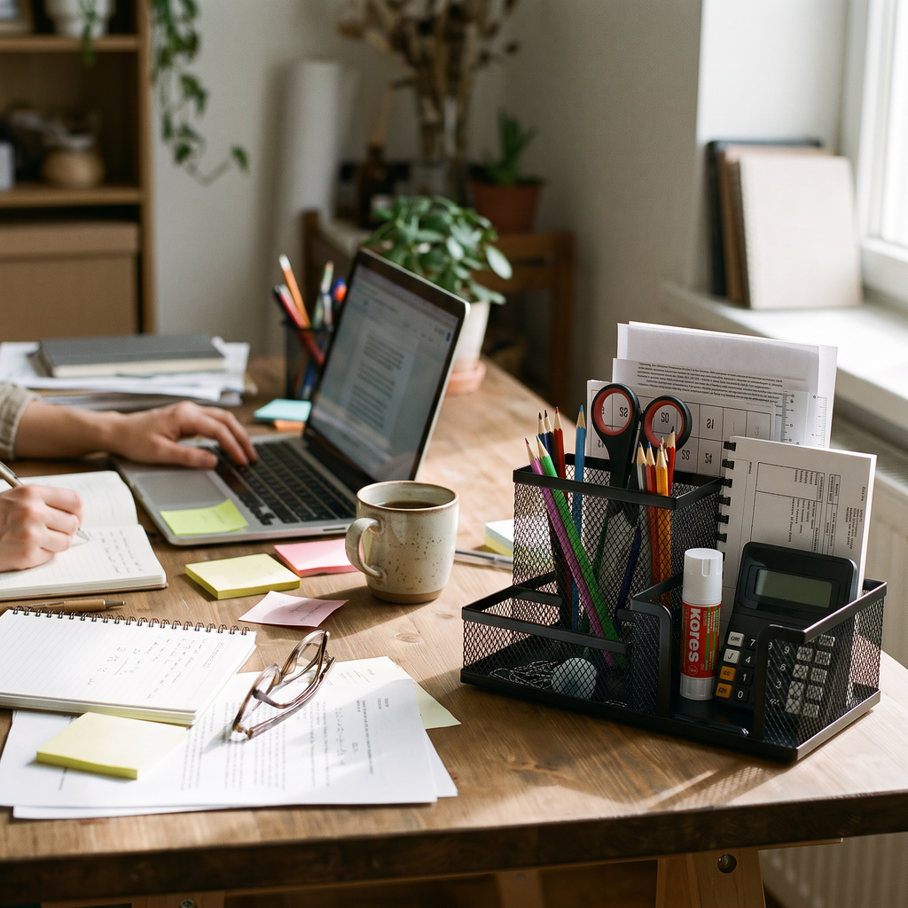 Mesh Desk Caddy in use