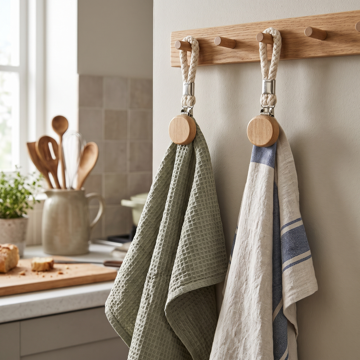 Towel Hanger Clips Set in use