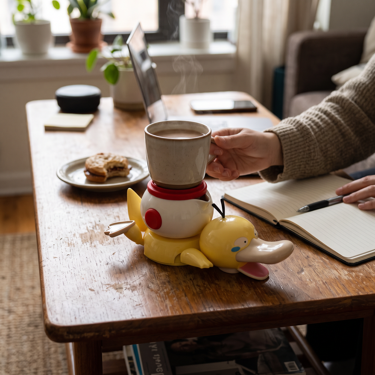 Duck Cup Coaster in use