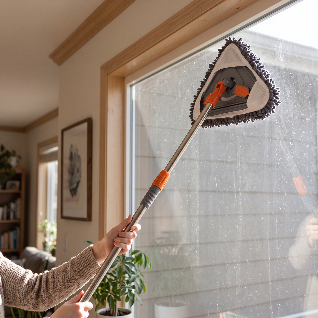 Triangle Telescopic Cleaning Mop in use