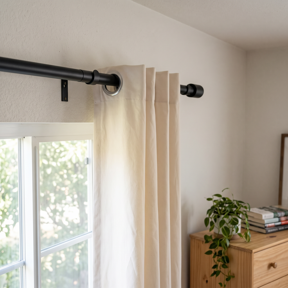 Adjustable Curtain Rod in use