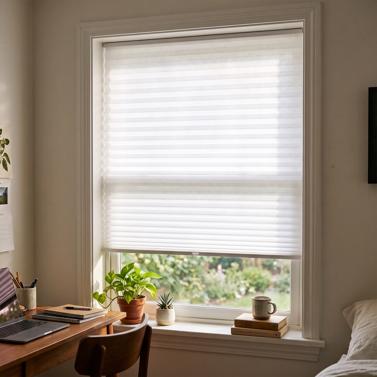 Pleated Window Blinds in use