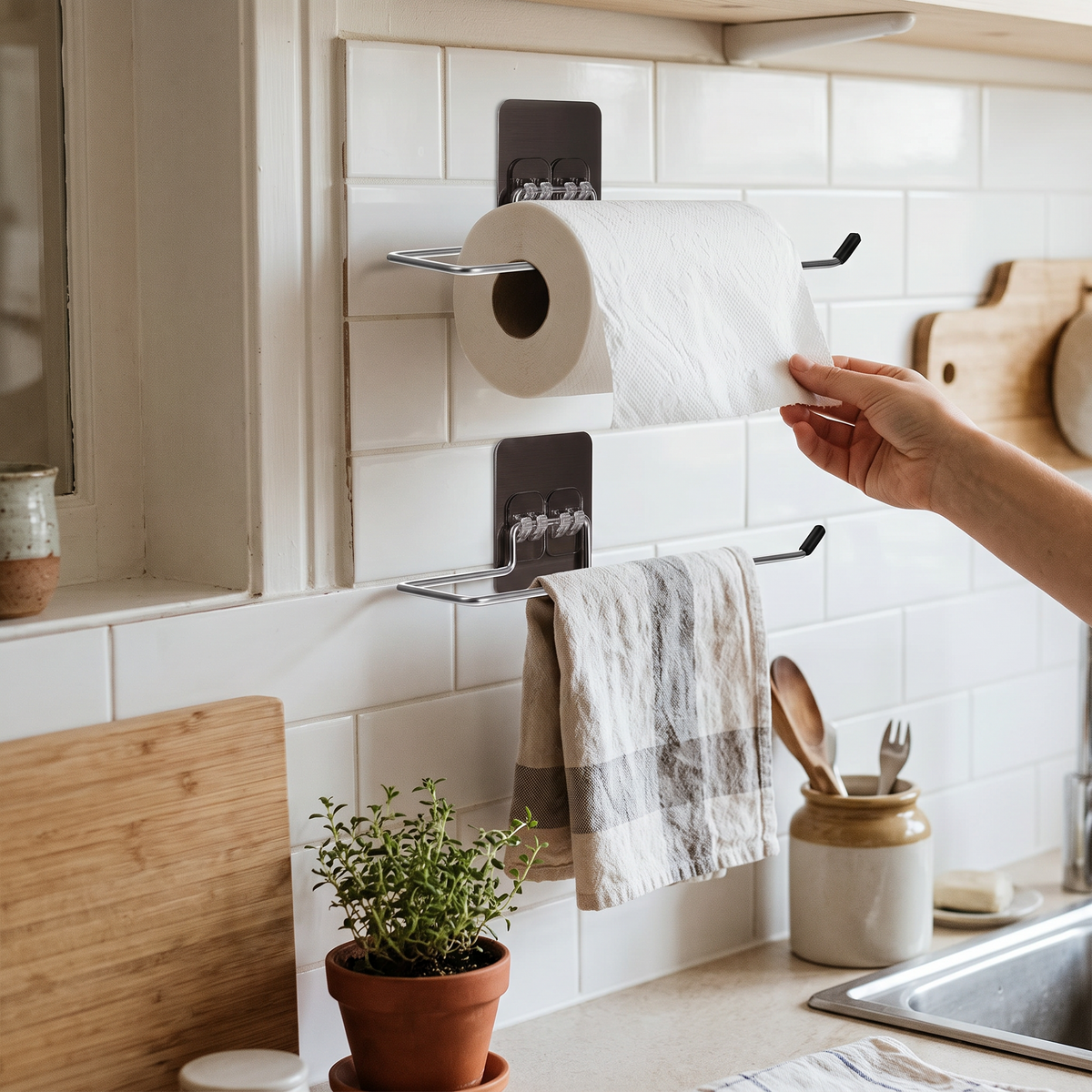 Paper Towel Holder in use