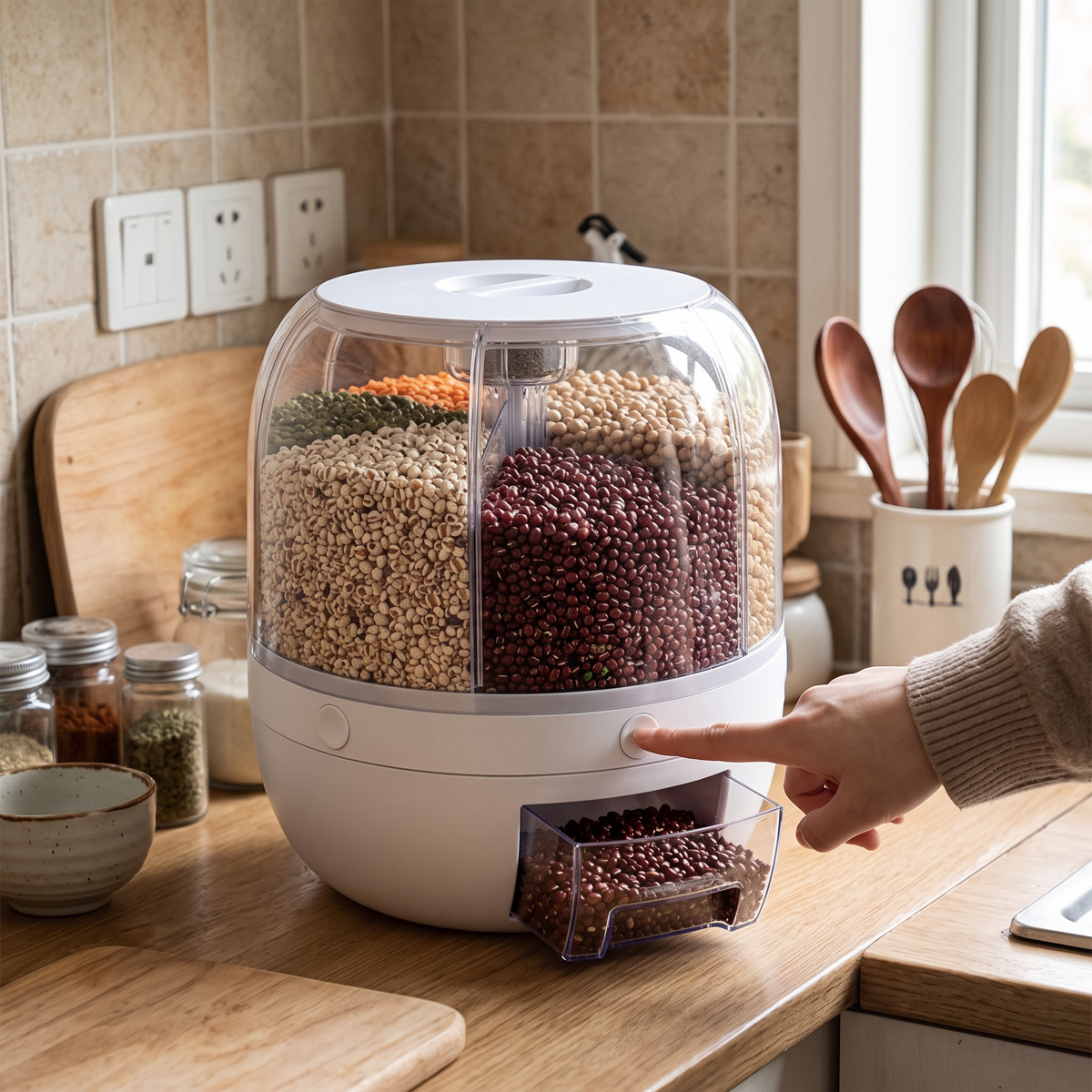 Rotating Food Dispenser in use