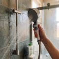 Double-Sided Shower Head in use