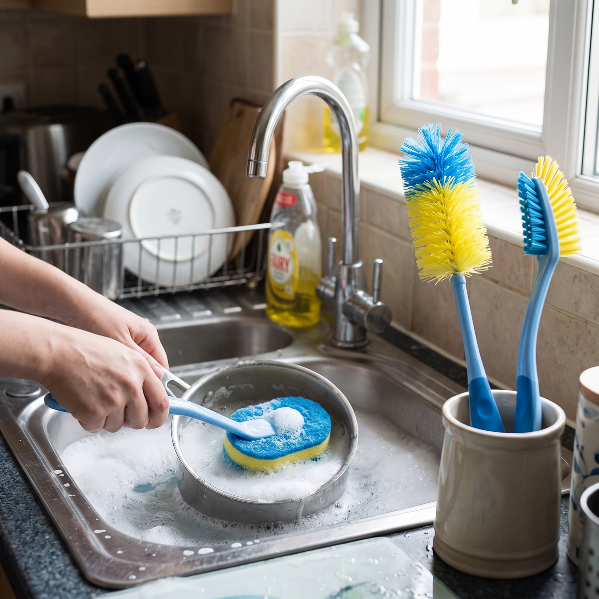 Cleaning Brush Handle in use