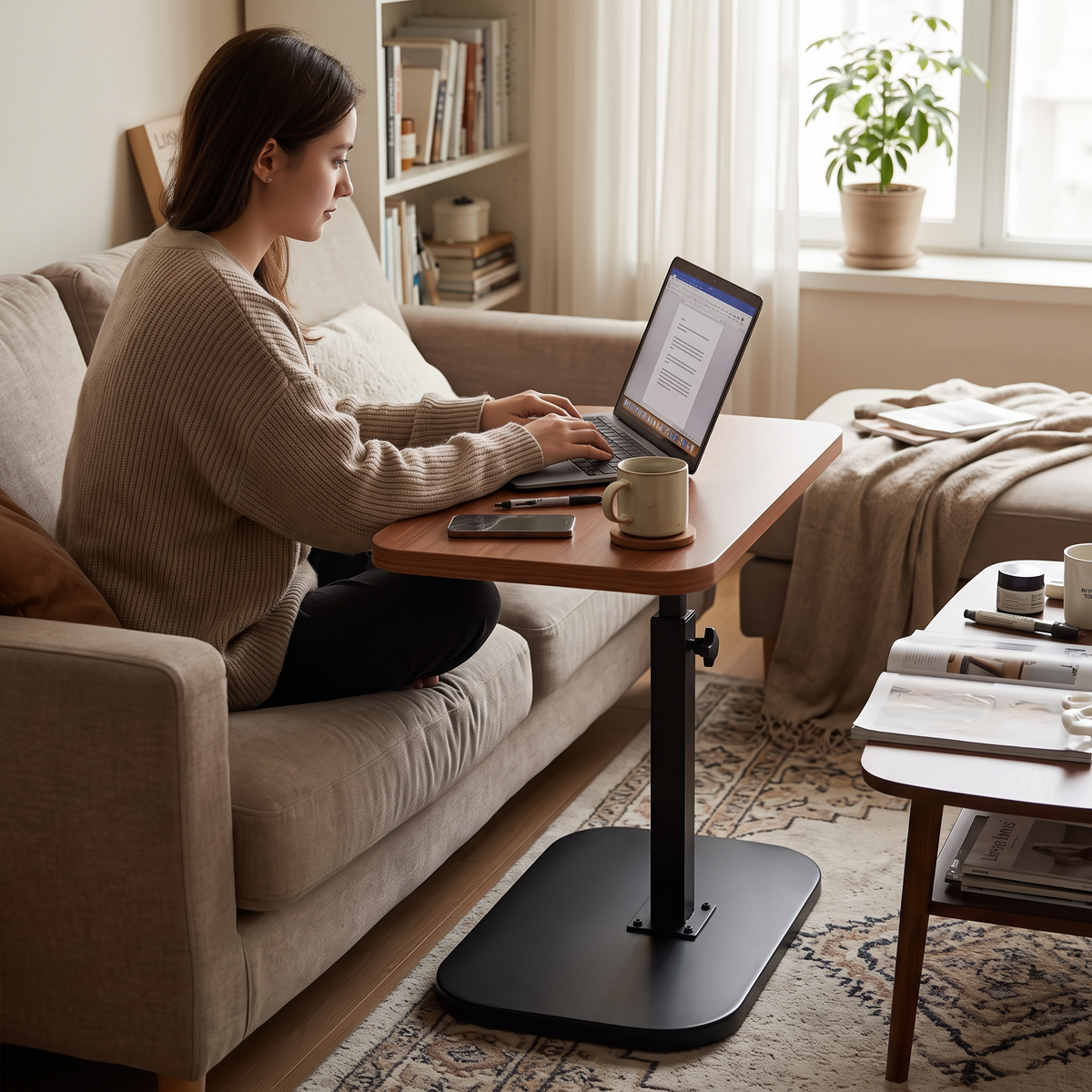 Adjustable Side Table in use