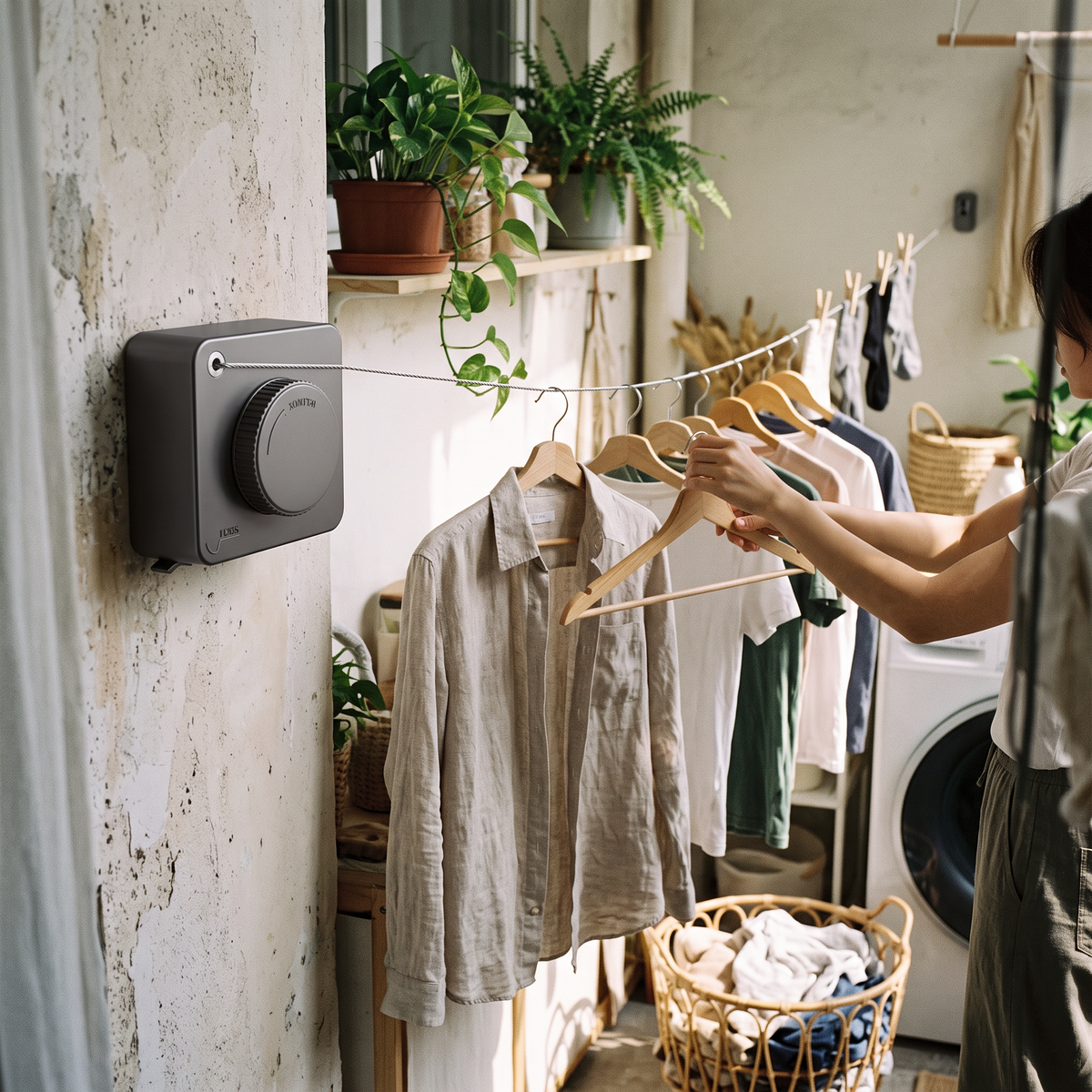 Retractable Clothesline in use