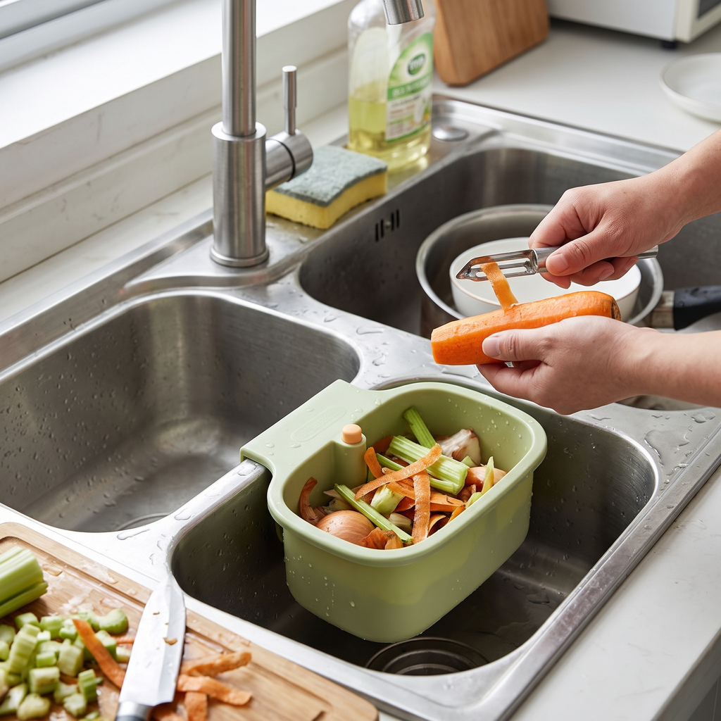 Press Drain Sink Basket lifestyle