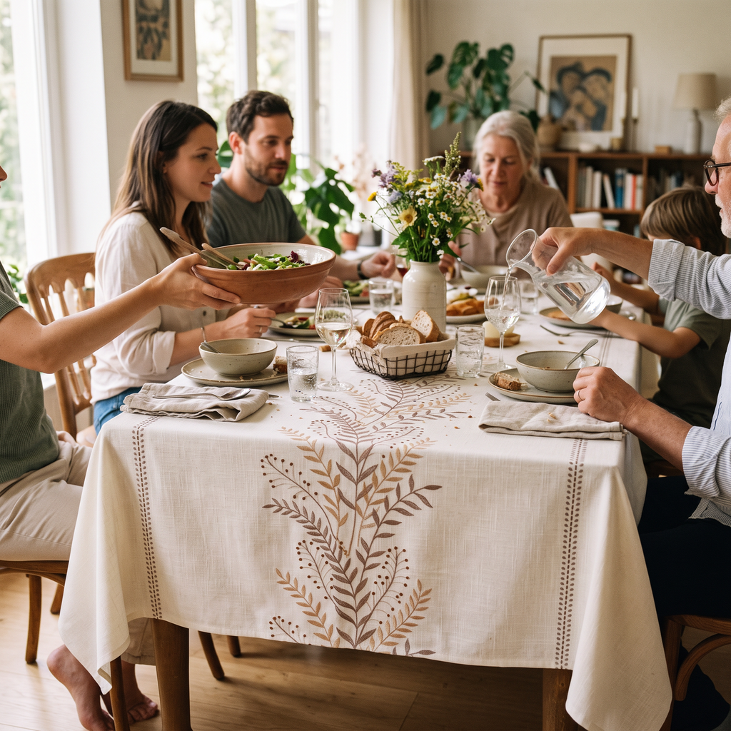 Embroidered Tablecloth lifestyle