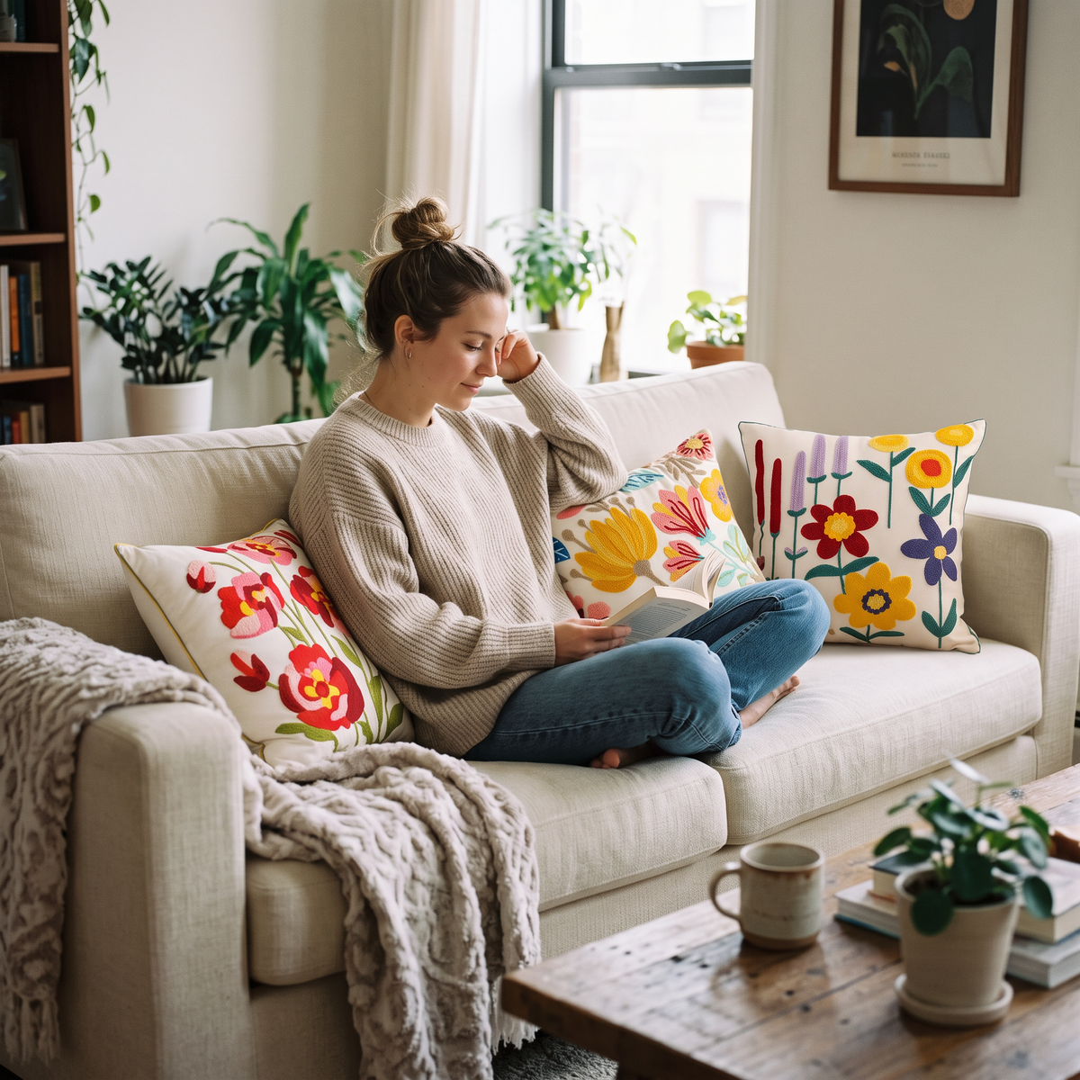 Floral Pillow Cover lifestyle